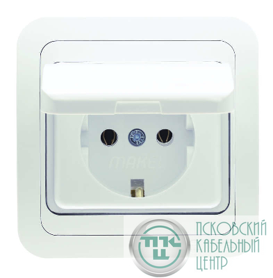 Розетка 1-м СП Mimoza 16А IP20 с крышкой бел./бел. Makel 12029