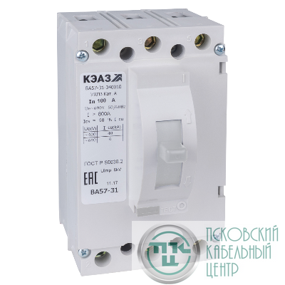 Выключатель автоматический 3п 25А 400Im 25кА ВА57-31-340010 УХЛ3 690В AC КЭАЗ 108432
