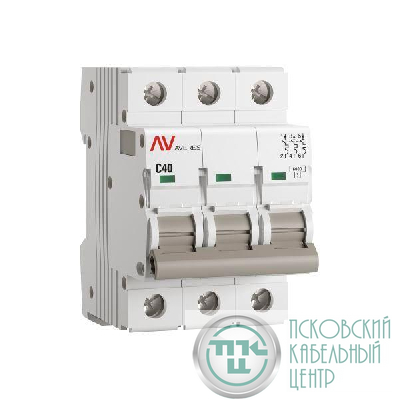 Выключатель автоматический модульный 3п C 40А 6кА AV-6 AVERES EKF mcb6-3-40C-av