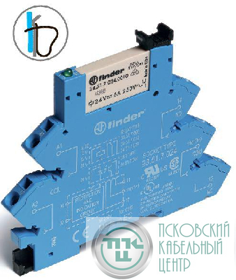 Реле электромеханическое 1CO 6А 24В DC IP20 FINDER 386170240050
