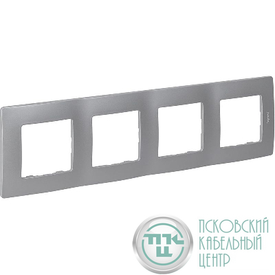 Рамка 4-м СП Etika IP20 алюм. IEK 672554