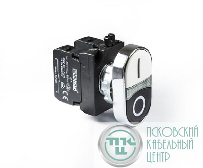 Кнопка сдвоенная (1НО+1НЗ) (CM) черн./бел. EMAS CM102K20HB