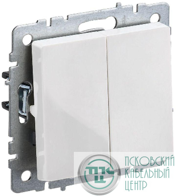 Выключатель проходной 2-кл. Brite 10А ВС10-2-6-БрБ механизм бел. IEK BR-V22-0-10-K01-PRO