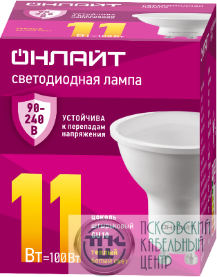 Лампа светодиодная 90 546 OLL-PAR16-11-230-3К-GU10 PRO 90-240В ОНЛАЙТ 90546