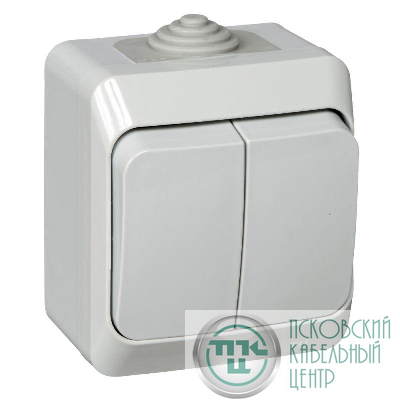 Выключатель 2-кл. ОП Этюд 10А IP44 10AX сер. SE BA10-042C