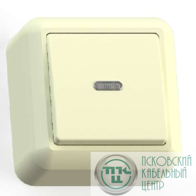 Выключатель 1-кл. ОП Оптима 10А IP20 А110-386 с индикацией с монтаж. пластиной сл. кость Кунцево 8031