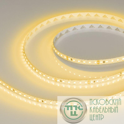 Лента светодиодная RT-A120-8mm 24V Yellow 9.6Вт/м IP20 2835 открыт. (уп.5м) Arlight 008780(2)