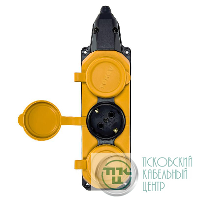 Колодка удлинителя 3-м с заземл. 16А IP44 каучук желт. TOKOV TKE-C07-KK3-Z