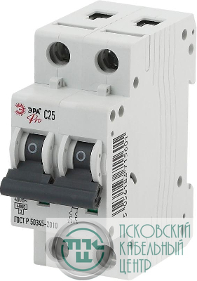 Выключатель автоматический модульный Pro NO-902-188 ВА47-63 2P 32А кривая C (6/90/1890) ЭРА Б0036872