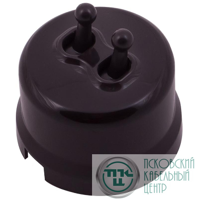Выключатель 2-кл. (тумблерный) пластик корич. Bironi B1-232-22