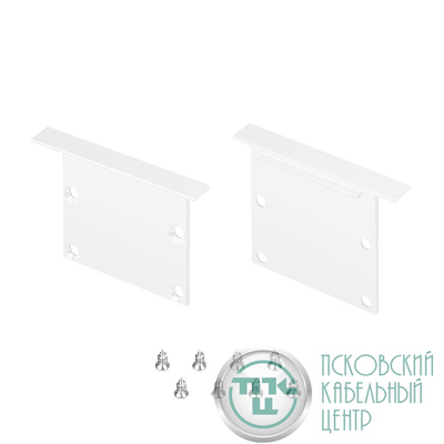 Заглушка LINIA49-F-S WHITE глухая металл (комплект) Arlight 041882