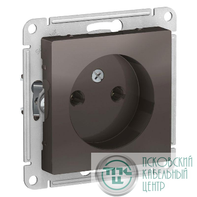 Розетка 1-м СП AtlasDesign 16А IP20 без заземл. без защ. шторок механизм мокко SE ATN000641