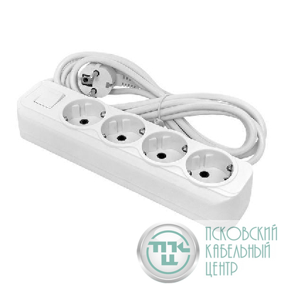 Удлинитель 4х3м с заземл. 16А IP20 Эксперт 3.0кВт с выкл. ПВС 3х1 EKF UBA16-310-4-03i