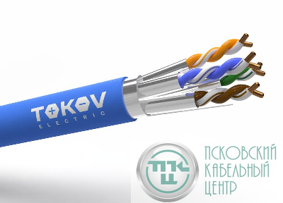 Кабель витая пара S/FTP 4х2х23AWG(0.57мм) кат.6A нг(А)-HF (LSZH) indoor Fluke Tested 305м (м) PRO TOKOV ELECTRIC TKP-C08-SF-42-6A-305-LSZH