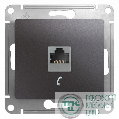 Розетка телефонная 1-м Glossa RJ11 механизм графит SchE GSL001381T