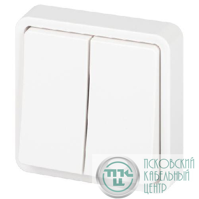 Переключатель Эксперт 11-1526-01 двойн. IP55 10АХ-250В СУ бел. Эра Б0063248