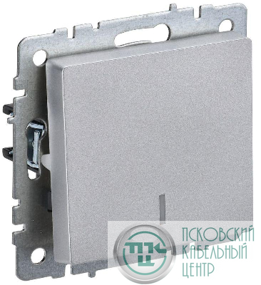 Выключатель 1-кл. СП BRITE ВС10-1-1-БрА 10А с индик. механизм алюм. IEK BR-V10-1-10-K47