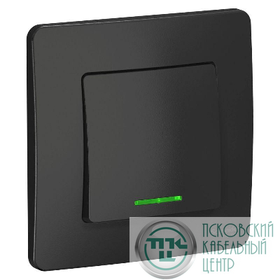 Выключатель 1-кл. СП Blanca 10А IP20 (сх. 1) 250В с подсветкой антрацит SE BLNVS010116