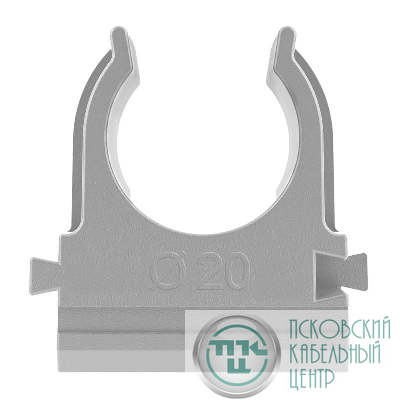 Держатель для труб (клипса) d20мм сер. TOKOV ELECTRIC TKE-LC-20-G