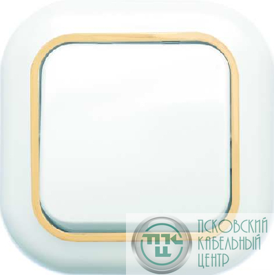 Выключатель 1-кл. СП Валентина 6А IP20 С16-040 бел./зол. Кунцево 7644