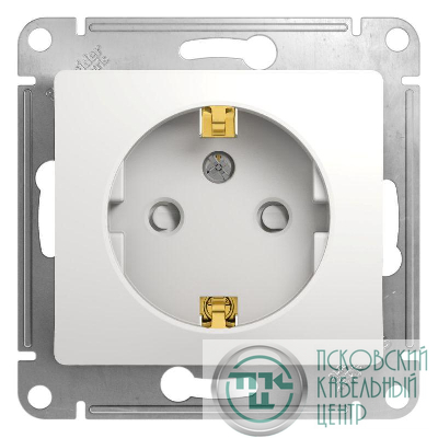 Розетка 1-м СП Glossa 16А IP20 с заземл. защ. шторки механизм бел. SE GSL000145