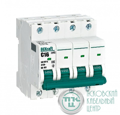 Выключатель автоматический модульный 4п C 16А 6кА ВА-103 DEKraft 12321DEK