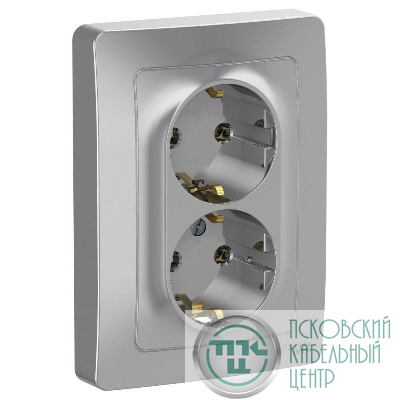 Розетка 2-м СП Blanca 16А IP20 250В с заземл. без защ. шторок алюм. SE BLNRS001023