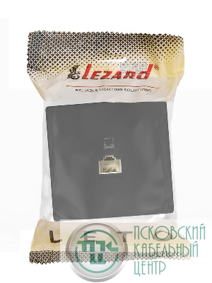 Розетка компьютерная.1-м ОП RJ45 LETO черн. бархат LEZARD 752-4200-139