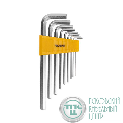 Набор ключей имбусовых HEX 2.0-12мм CrV 9шт удлиненные Kranz KR-12-5213
