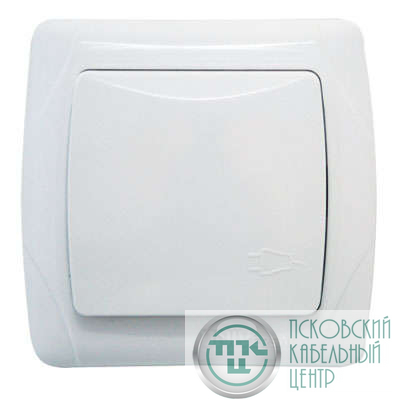 Розетка 1-м СП Маргарита 16А с защ. крышкой с заземл. бел. UNIVersal М0029