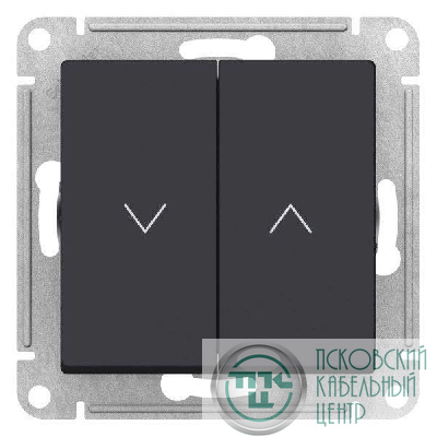 Выключатель 2-кл. AtlasDesign для жалюзи 2х сх.4 10А мех. карбон SE ATN001019