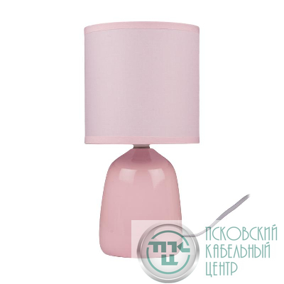 Светильник настольный JH2-02-pk E14 IP20 130х130х255мм керамика; ткань; PVC-пластик роз. JazzWay 5062337