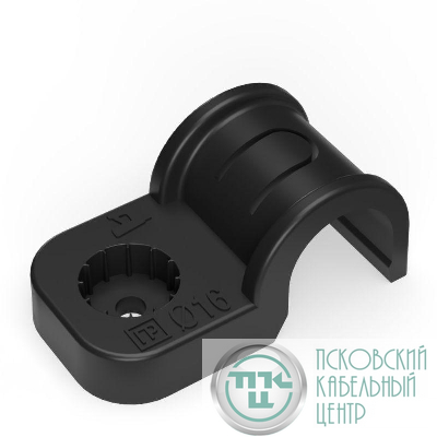 Крепеж-скоба односторонняя d16мм для прямого монтажа атмосф. пластик. черн. (уп.50шт) Промрукав PR13.0372