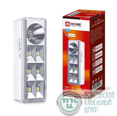 Светильник светодиодный СБА 2207DC 6+1LED 1.0А.ч lithium battery DC аварийный IN HOME 4690612029559