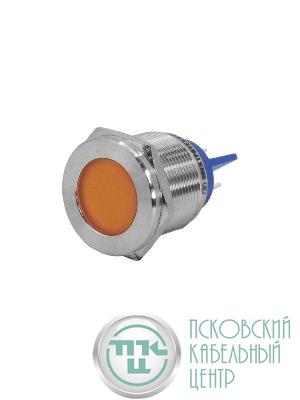 Лампа индикаторная GQ22T-D/L/O/220V/S светодиодная матрица d22мм 220В AC/DC IP67 метал. оранж. Электротехник ET020080
