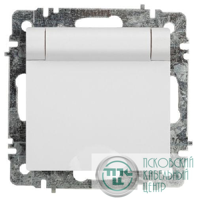 Розетка 1-м СП Accent 6-203-01 16А IP20 250В 2P+E Schuko с крышкой AL/CU бел. Intro Б0063709