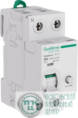 Выключатель дифференциального тока 2п 40А 30мА тип AC Systeme9 230В SE S9R12240