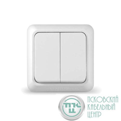 Выключатель 2-кл. ОП Олимп 10А IP20 бел. UNIVersal О0023