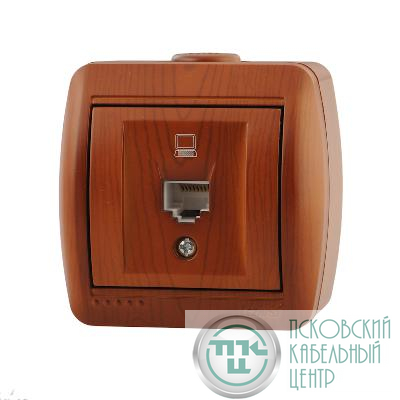 Розетка компьютерная 1-м ОП Nata RJ45 сосна LEZARD 710-0800-139