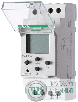 Реле времени астрономическое PCZ-527 2х16А 24-264В AC/DC 2 переключ. контакта IP20 2 канала монтаж на DIN-рейке F&F EA02.002.006