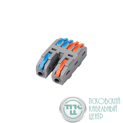 Клемма монтажная СМК PTC-2P 4224 BL/2 450В 32А 0.08-2.5 4.0кв.мм (уп.2шт) JazzWay 5073760