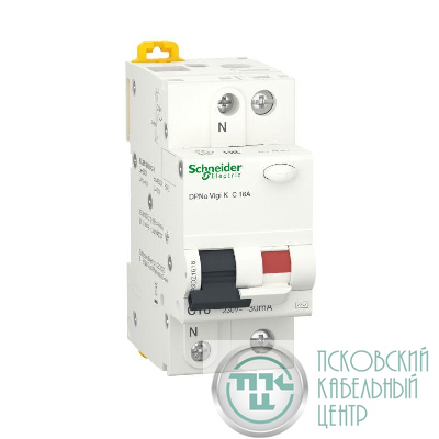 Выключатель автоматический дифференциальный 1P+N C 16А 30мА тип AC 4.5кА АВДТ Acti9 SchE A9DZ1616