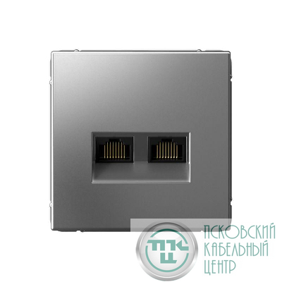 Розетка двойная компьютерная ArtGallery RJ45+RJ45 кат. 6A механизм сталь SE GAL000988