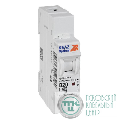 Выключатель автоматический модульный 1п B 20А 4.5кА OptiDin BM63-1B20-4.5-УХЛ3 КЭАЗ 329502