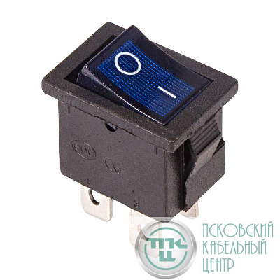 Выключатель клавишный 250В 6А (4с) ON-OFF син. с подсветкой Mini (RWB-207 SC-768) Rexant 36-2191
