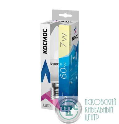 Лампа светодиодная CN 7Вт 220В E14 3000К Космос Lksm_LED7wCNE1430