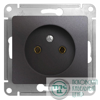 Розетка 1-м СП Glossa 16А IP20 250В без заземл. механизм графит SE GSL001341