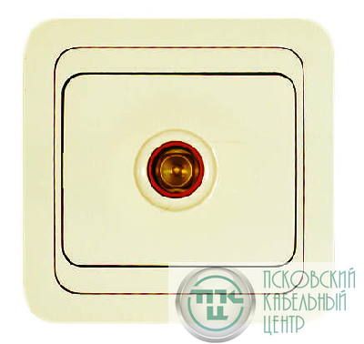 Розетка телевизионная TV 1-м СП Mimoza 16А IP20 крем/крем Makel 25007
