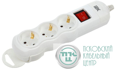 Колодка удлинителя 3-мест. с заземл. с выкл. РПр03В IEK WYP10-D-KP-16-03-ZKS-K01