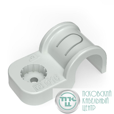Крепеж-скоба односторонняя d16мм для прямого монтажа атмосф. пластик. сер. (уп.50шт) Промрукав PR13.0368